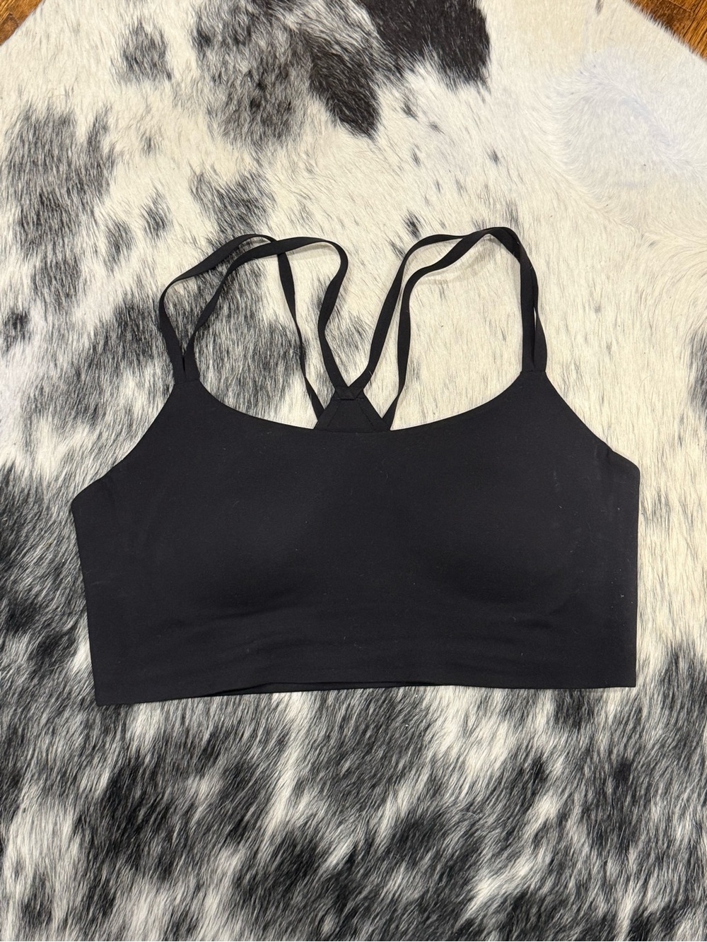 aerie Black Strappy Seamless Sports Bralette